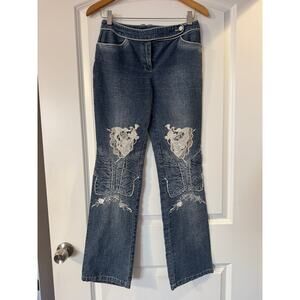RARE & VINTAGE SHUNVWU "ANGELCORE" LADY HOUSE JEANS: Size 3/4